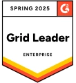 G2 Spring 2025 badge for Grid Leader in the Enterprise localisation software category