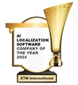 Award trophy for AI Localization Software Company of the Year 2024 awarded to XTM International