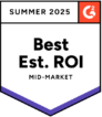 G2 Spring 2025 badge - Best ROI