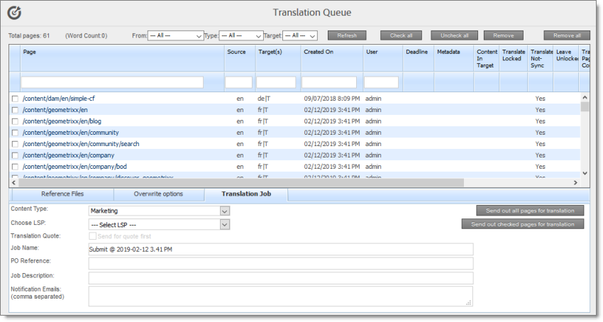 Lionbridge Translation Queue