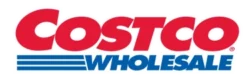 The Costco Wholesale logo. The word "Costco" is in bold red letters above the word "WHOLESALE" in blue, with three blue horizontal lines to the left.