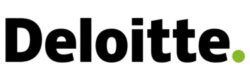 The Deloitte logo. The word "Deloitte" is in a bold black font with a single green dot at the end.