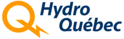 The logo for Hydro-Québec. The letter "Q" is in a large, orange, bold font with a lightning bolt as the tail of the "Q." To the right are the words "Hydro Québec" in blue, italicized font.