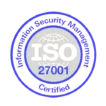 Badge stating FlowFit by XTM is ISO 27001 Certified