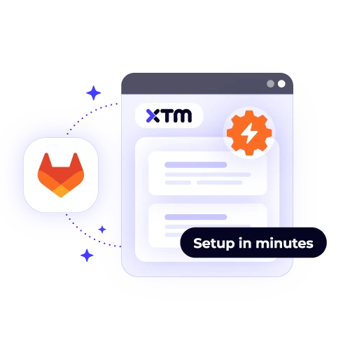 GitLab localization integration with XTM, showing developer setup in minutes for fast, efficient software translation. Seamless CI/CD integration.